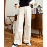 デニム&ツイルハイウェストストレートパンツ | moment+ | 詳細画像57