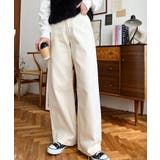 デニム&ツイルハイウェストストレートパンツ | moment+ | 詳細画像59