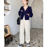 デニム＆ツイルハイウェストストレートパンツ | moment+ | 詳細画像68 