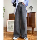 ブラック系その他 | デニム＆ツイルハイウェストストレートパンツ | moment+