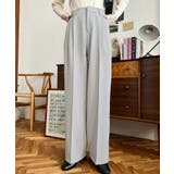 カットジョーゼットセンタープレスハイウエストツータックセミワイドスラックスパンツ | moment+ | 詳細画像18 