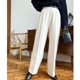 カットジョーゼットセンタープレスハイウエストツータックセミワイドスラックスパンツ | moment+ | 詳細画像2 