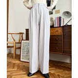 カットジョーゼットセンタープレスハイウエストツータックセミワイドスラックスパンツ | moment+ | 詳細画像20 