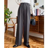 カットジョーゼットセンタープレスハイウエストツータックセミワイドスラックスパンツ | moment+ | 詳細画像22 