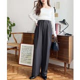 カットジョーゼットセンタープレスハイウエストツータックセミワイドスラックスパンツ | moment+ | 詳細画像26 