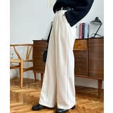カットジョーゼットセンタープレスハイウエストツータックセミワイドスラックスパンツ | moment+ | 詳細画像3 