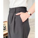 カットジョーゼットセンタープレスハイウエストツータックセミワイドスラックスパンツ | moment+ | 詳細画像35 