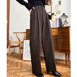 カットジョーゼットセンタープレスハイウエストツータックセミワイドスラックスパンツ | moment+ | 詳細画像38 