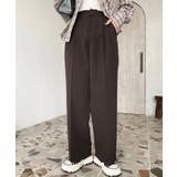 カットジョーゼットセンタープレスハイウエストツータックセミワイドスラックスパンツ | moment+ | 詳細画像41 