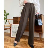 カットジョーゼットセンタープレスハイウエストツータックセミワイドスラックスパンツ | moment+ | 詳細画像46 