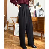 カットジョーゼットセンタープレスハイウエストツータックセミワイドスラックスパンツ | moment+ | 詳細画像61 