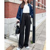 カットジョーゼットセンタープレスハイウエストツータックセミワイドスラックスパンツ | moment+ | 詳細画像69 