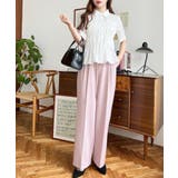 カットジョーゼットセンタープレスハイウエストツータックセミワイドスラックスパンツ | moment+ | 詳細画像78 