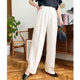 カットジョーゼットセンタープレスハイウエストツータックセミワイドスラックスパンツ | moment+ | 詳細画像8 