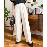 カットジョーゼットセンタープレスハイウエストツータックセミワイドスラックスパンツ | moment+ | 詳細画像9 