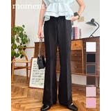 センタープレスフレアスラックスパンツ カットジョーゼット | moment+ | 詳細画像1 