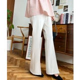 センタープレスフレアスラックスパンツ カットジョーゼット | moment+ | 詳細画像10 