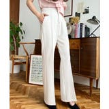 センタープレスフレアスラックスパンツ カットジョーゼット | moment+ | 詳細画像13 