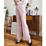 センタープレスフレアスラックスパンツ カットジョーゼット | moment+ | 詳細画像17 