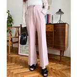 センタープレスフレアスラックスパンツ カットジョーゼット | moment+ | 詳細画像18 