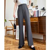 センタープレスフレアスラックスパンツ カットジョーゼット | moment+ | 詳細画像25 