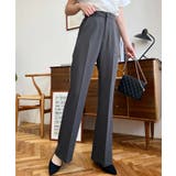 センタープレスフレアスラックスパンツ カットジョーゼット | moment+ | 詳細画像26 