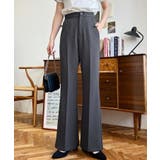 センタープレスフレアスラックスパンツ カットジョーゼット | moment+ | 詳細画像30 