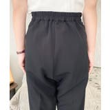 センタープレスフレアスラックスパンツ カットジョーゼット | moment+ | 詳細画像32 