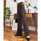 センタープレスフレアスラックスパンツ カットジョーゼット | moment+ | 詳細画像34 