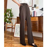 センタープレスフレアスラックスパンツ カットジョーゼット | moment+ | 詳細画像35 