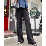 センタープレスフレアスラックスパンツ カットジョーゼット | moment+ | 詳細画像54 