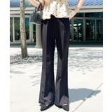 センタープレスフレアスラックスパンツ カットジョーゼット | moment+ | 詳細画像56 