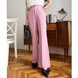 センタープレスフレアスラックスパンツ カットジョーゼット | moment+ | 詳細画像60 