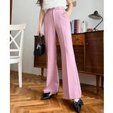 センタープレスフレアスラックスパンツ カットジョーゼット | moment+ | 詳細画像62 