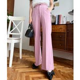 センタープレスフレアスラックスパンツ カットジョーゼット | moment+ | 詳細画像64 