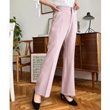 ピンクベージュ | センタープレスフレアスラックスパンツ カットジョーゼット | moment+