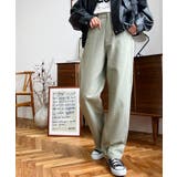 カーキ | デニム＆ツイルストレートパンツ | moment+