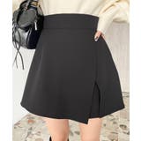 ブラック | スリットレイヤードスカパン | moment+