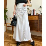 サテンフロントシャーリングリボンスカート | moment+ | 詳細画像22 