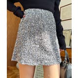 スパンコールベロアミニスカート | moment+ | 詳細画像1 