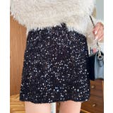 スパンコールベロアミニスカート | moment+ | 詳細画像15 