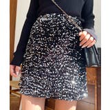 スパンコールベロアミニスカート | moment+ | 詳細画像42 