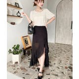 アシンメトリースリット入りフリルレースロングスカート | moment+ | 詳細画像16 