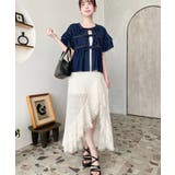 アシンメトリースリット入りフリルレースロングスカート | moment+ | 詳細画像21 