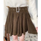 ベルト付きアシメヘムタックプリーツスエードミニスカート | moment+ | 詳細画像12 