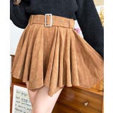 ベルト付きアシメヘムタックプリーツスエードミニスカート | moment+ | 詳細画像18 