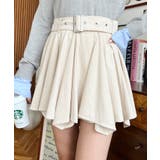 ベルト付きアシメヘムタックプリーツスエードミニスカート | moment+ | 詳細画像2 