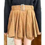 ベルト付きアシメヘムタックプリーツスエードミニスカート | moment+ | 詳細画像24 