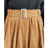 ベルト付きアシメヘムタックプリーツスエードミニスカート | moment+ | 詳細画像25 