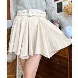 ベルト付きアシメヘムタックプリーツスエードミニスカート | moment+ | 詳細画像4 